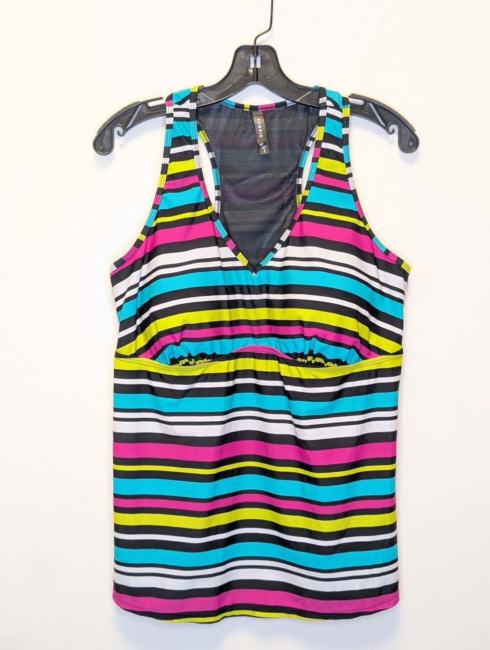 Torrid Wireless Racerback Tankini Striped Colorful Swim Top Size 2 18/20 - Picture 12 of 12